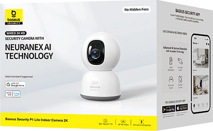 Kamera IP Baseus Security P1 Lite 2K EU Version White (6932172662394) - obraz 2