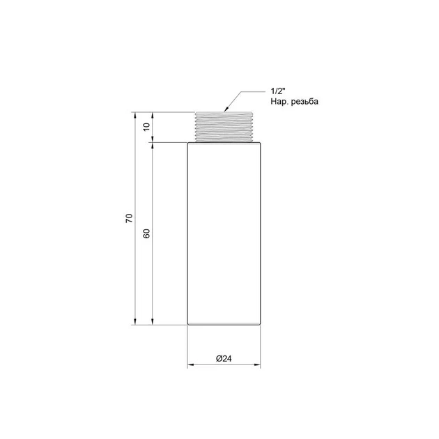 Удлинитель Thermo Alliance Standart 60х1/2" хром SD1301560 - Фото 2 Удлинитель Thermo Alliance Standart 60х1/2" хром SD1301560 - изображение 2