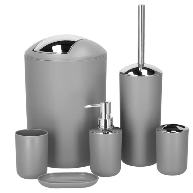 Набір аксесуарів для ванної кімнати SPRINGOS HA1112 6 в 1 сірий (5908455307352) - зображення 5