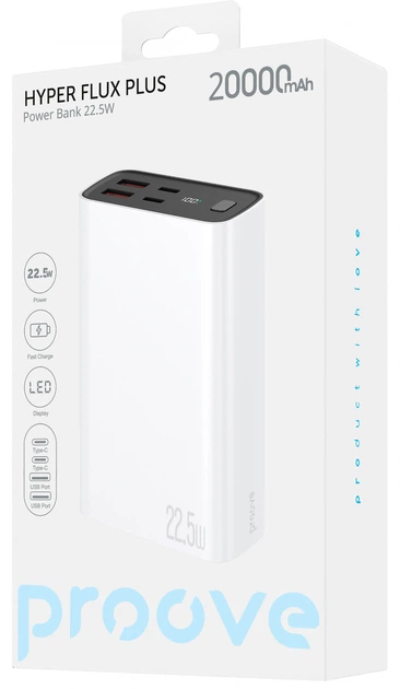 Powerbank Proove Hyper Flux Plus 20000mAh 22.5W White (PBF222120002) - obraz 2