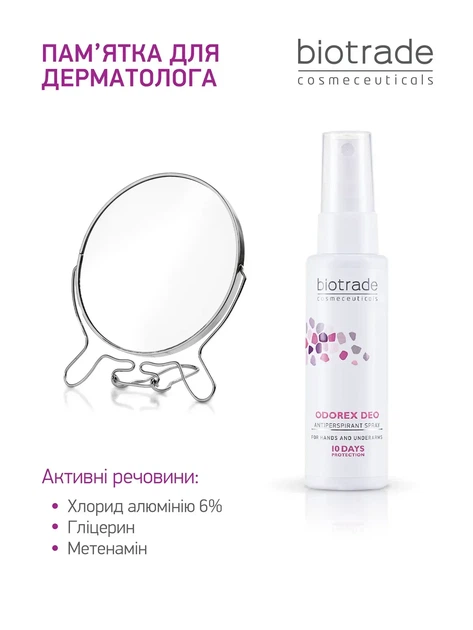 Biotrade (Біотрейд) Odorex Deo Antiperspirant Spray – антиперспірант-спрей тривалої дії, 10 днів без поту та запаху, унісекс, 40 мл - изображение 4
