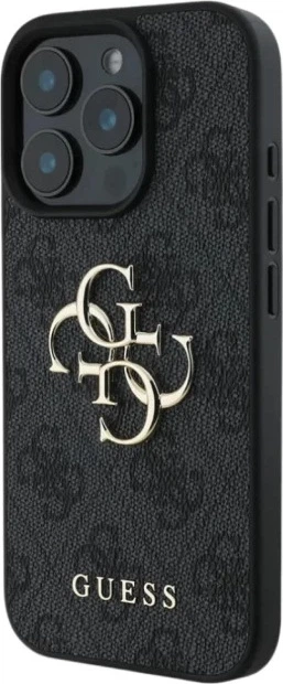 Панель Guess 4G Big Metal Logo для Apple iPhone 16 Pro Max Black (GUHCP16X4GMGGR) - зображення 4