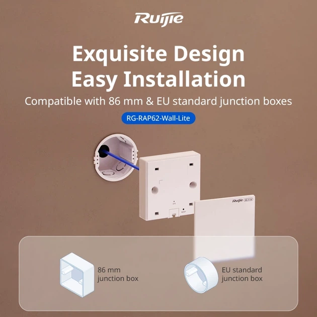 Точка доступа Ruijie Reyee RG-RAP62-Wall-Lite Wi-Fi 6 AX3000 двухдиапазонная - Фото 6 Точка доступа Ruijie Reyee RG-RAP62-Wall-Lite Wi-Fi 6 AX3000 двухдиапазонная - изображение 6
