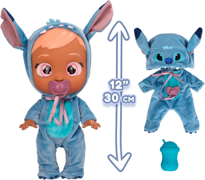 Интерактивная кукла Cry Babies Disney Stitch 30 см: плачет настоящими слезами, Стич (922235) - изображение 5
