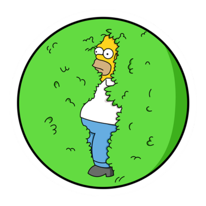 Вологостійка наклейка Homer Simpson in the bushes 7х7см - изображение 2