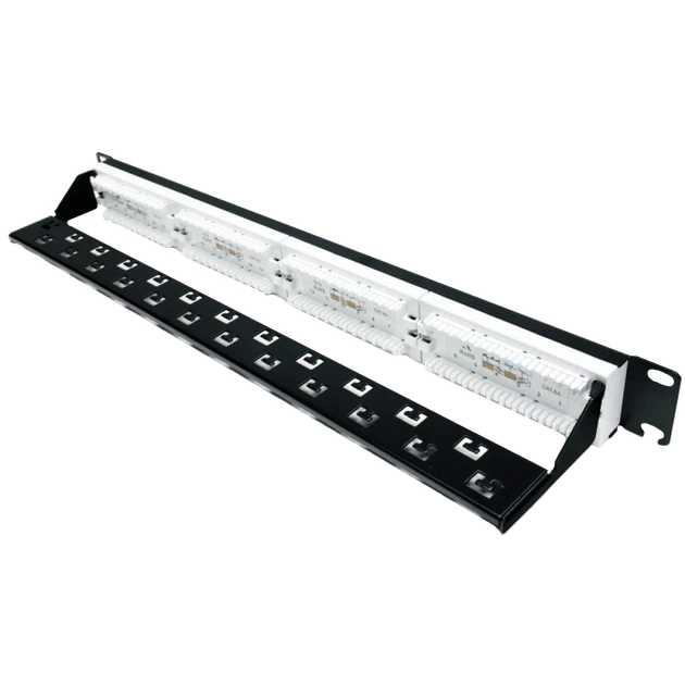 Патч-панель 19" 24xRJ-45 UTP, кат. 6a, с задним организатором с пластиковыми шторками, LW L&W ELECTRONICAL LW-PP74 - Фото 2 Патч-панель 19" 24xRJ-45 UTP, кат. 6a, с задним организатором с пластиковыми шторками, LW L&W ELECTRONICAL LW-PP74 - изображение 2