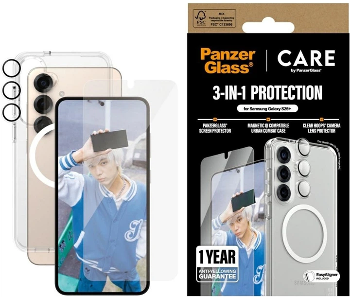 Etui Panzer Glass CARE Flagship 3-in-1 Protection Bundle do Samsung Galaxy S25 Plus Transparent (5715685016141) - obraz 2