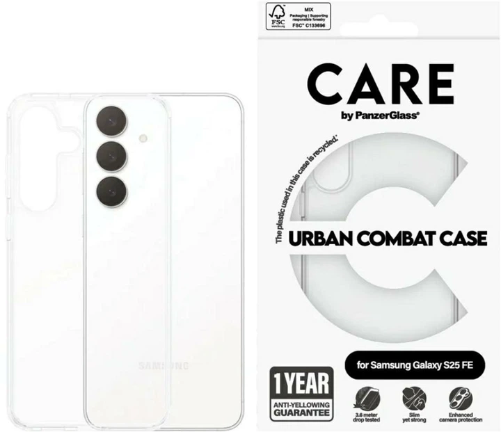 Etui PanzerGlass CARE Flagship Urban Combat do Samsung Galaxy S25 FE Transparent (5715685031618) - obraz 3