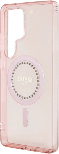 Панель Guess Rhinestones Printed Classic Logo MagSafe для Samsung Galaxy S25 Ultra Pink (3666339449551) - зображення 6