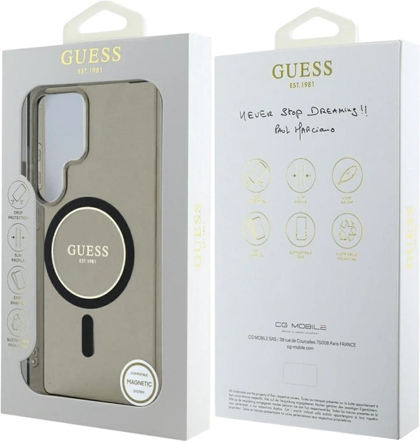 Панель Guess Glitter Circle Classic Logo MagSafe для Samsung Galaxy S25 Ultra Black (3666339449766) - зображення 8