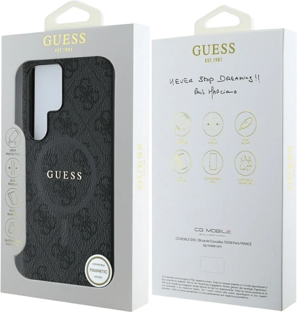 Etui Guess Leather 4G Colored Ring Classic Logo MagSafe do Samsung Galaxy S25 Ultra Black (3666339441715) - obraz 8