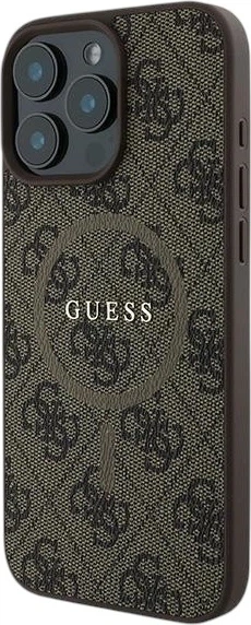 Etui plecki Guess 4G Ring Classic Logo MagSafe do Apple iPhone 16 Pro Brown (GUHMP16LG4GFRW) - obraz 3