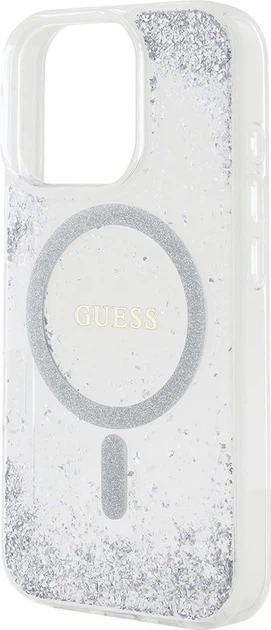 Etui plecki Guess Resin Gradient Glitter MagSafe do Apple iPhone 16 Pro Max Silver (GUHMP16XRGRGES) - obraz 6