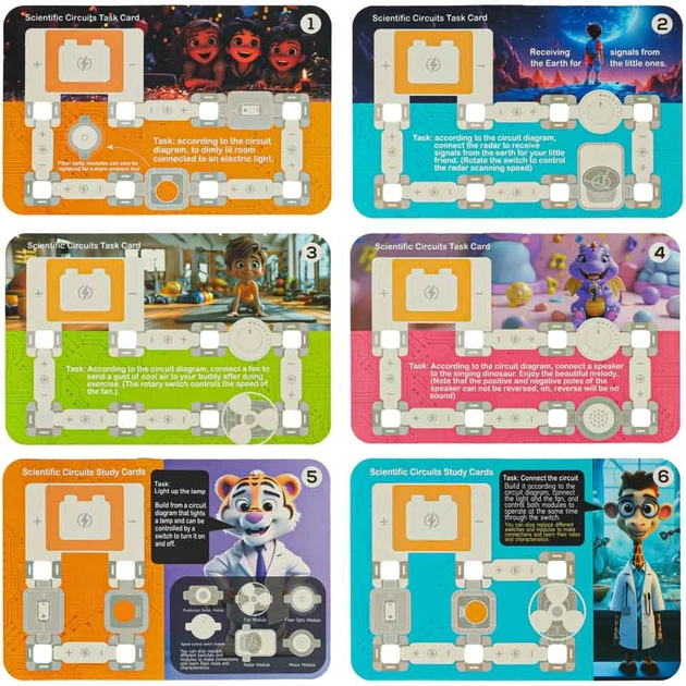 Навчальний набір KIK Маленький електрик 45 елементів + 12 карток KX2916 (5903039769380) - зображення 12