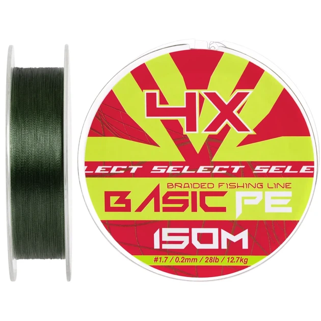 Шнур Select Basic PE Green 150m 0.20mm 28lb/12.7kg - Фото 1 Шнур Select Basic PE Green 150m 0.20mm 28lb/12.7kg - изображение 1
