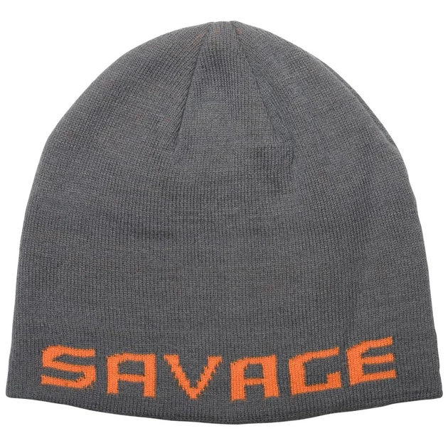 Шапка Savage Gear Logo Beanie One size Rock Grey/Orange - Фото 1 Шапка Savage Gear Logo Beanie One size Rock Grey/Orange - изображение 1