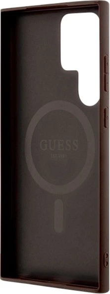 Панель Guess 4G Collection Leather Metal Logo MagSafe для Samsung Galaxy S24 Ultra Brown (GUHMS24LG4GFRW) - зображення 7
