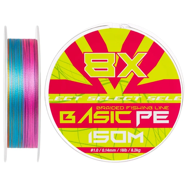 Шнур Select Basic PE 8X Multicolor 150m #1.0/0.14mm 18lb/8.2kg - Фото 1 Шнур Select Basic PE 8X Multicolor 150m #1.0/0.14mm 18lb/8.2kg - изображение 1