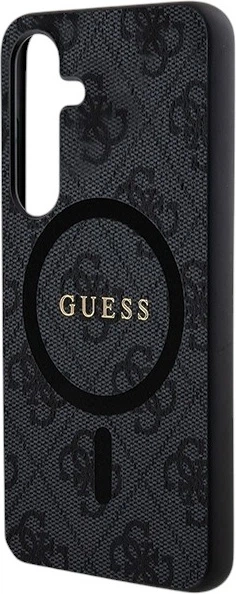 Etui plecki Guess 4G Collection Leather Metal Logo MagSafe do Samsung Galaxy S24 Black (GUHMS24SG4GFRK) - obraz 5