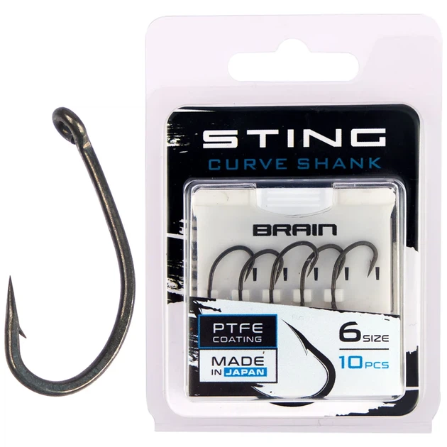 Крючок Brain Sting Curve Shank #6 (10 шт/уп) - Фото 1 Крючок Brain Sting Curve Shank #6 (10 шт/уп) - изображение 1