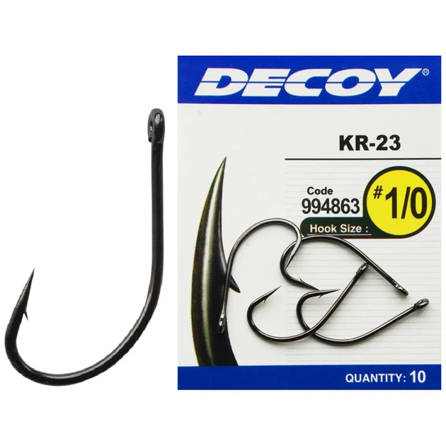 Крючок Decoy KR-23 Black Nickeled #1/0 (10 шт/уп) - Фото 1 Крючок Decoy KR-23 Black Nickeled #1/0 (10 шт/уп) - изображение 1