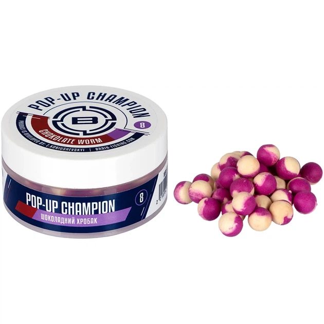 Бойлы Brain Champion Pop-Up Chocolate Worm (Шоколадный червь) 10mm 34g - Фото 1 Бойлы Brain Champion Pop-Up Chocolate Worm (Шоколадный червь) 10mm 34g - изображение 1
