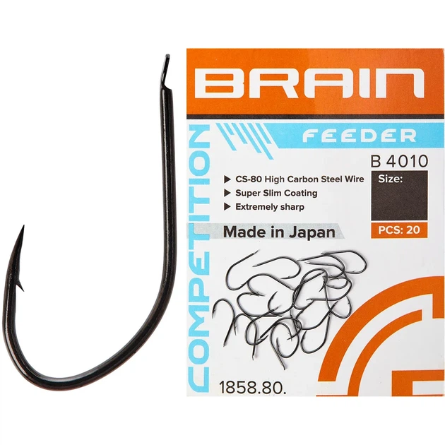 Крючок Brain Feeder B4010 #10 (20 шт/уп) - Фото 1 Крючок Brain Feeder B4010 #10 (20 шт/уп) - изображение 1