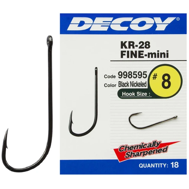 Крючок Decoy KR-28 Fine Mini #12 (18 шт/уп) - Фото 1 Крючок Decoy KR-28 Fine Mini #12 (18 шт/уп) - изображение 1