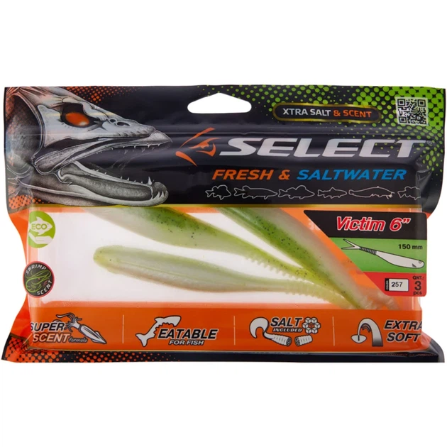 Силікон Select Victim V-Tail 6" #257 (3 шт/уп) - Фото 2 Силікон Select Victim V-Tail 6" #257 (3 шт/уп) - зображення 2