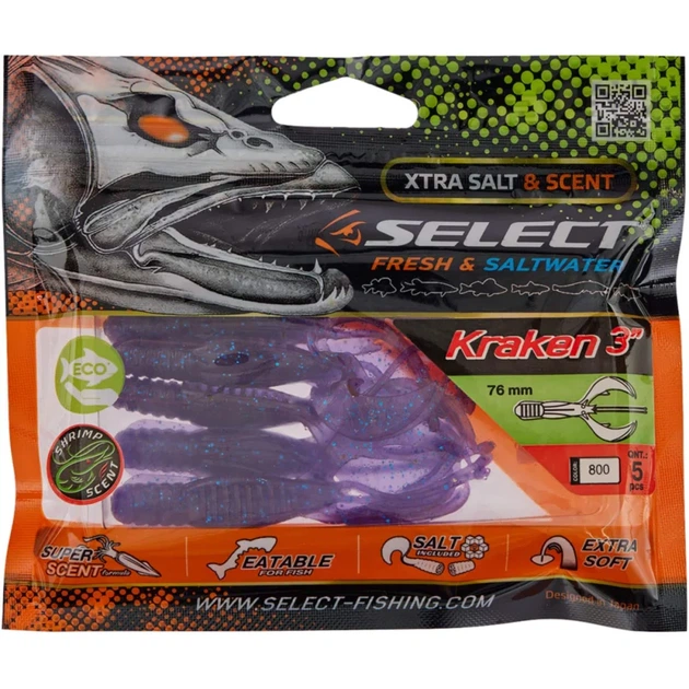 Силикон Select Kraken 3" #800 (5 шт/уп) - изображение 2