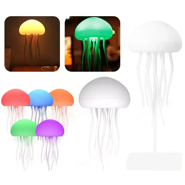 Ночник лампа светильник RGB LED медуза аккумуляторный с голосовым управлением градиентной подсветкой 16.6х8.5х8.5 см (482476-Prob) - изображение 2