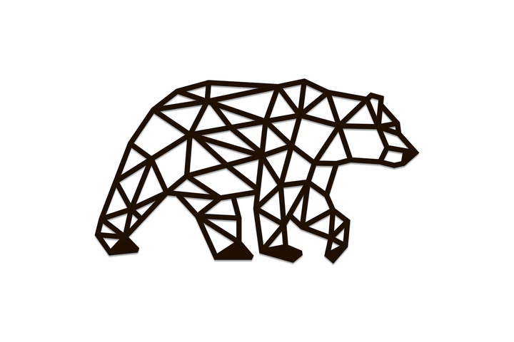 Панно интерьерное деревянное на стену BEAR 76x44x0,7см. 167эл. Медведь - изображение 5
