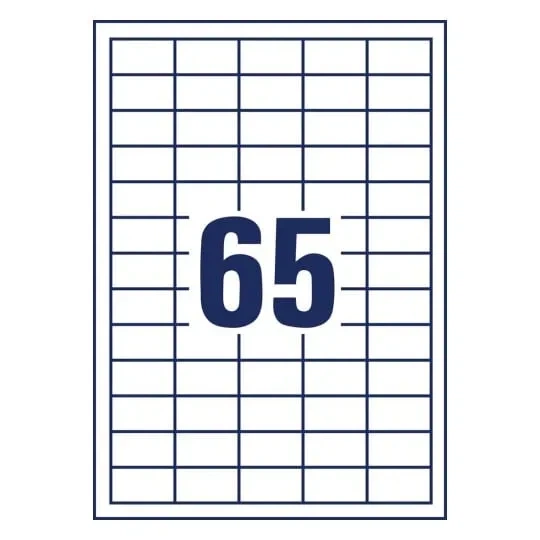 Універсальні самоклеючі етикетки Avery Ultragrip A4 38×21.2 мм Білі 4225 шт 6121-65 (4004182161210) - зображення 2