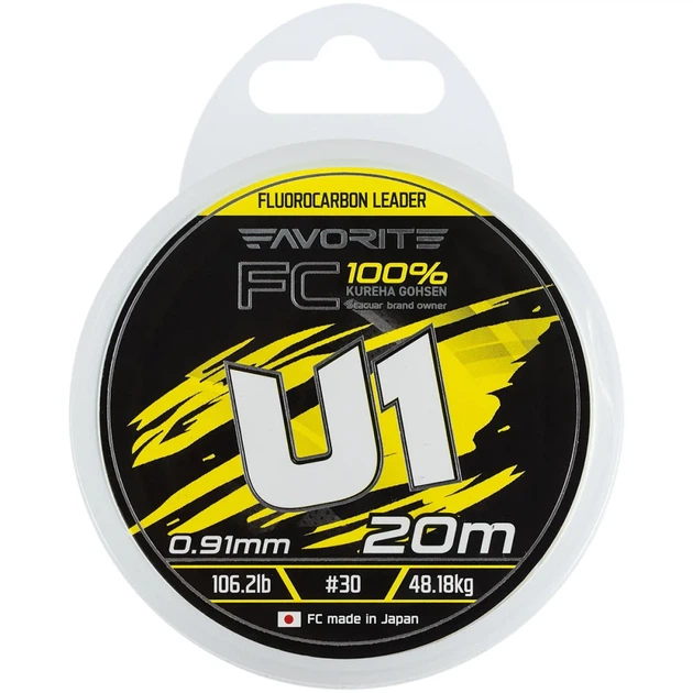 Флюорокарбон Favorite U1 FC 20m #30/0.91mm 106.2lb/48.18kg - изображение 2