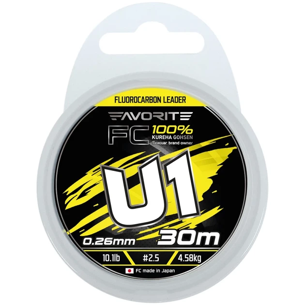 Флюорокарбон Favorite U1 FC 30m #2.5/0.26mm 10.1lb/4.58kg - Фото 2 Флюорокарбон Favorite U1 FC 30m #2.5/0.26mm 10.1lb/4.58kg - изображение 2