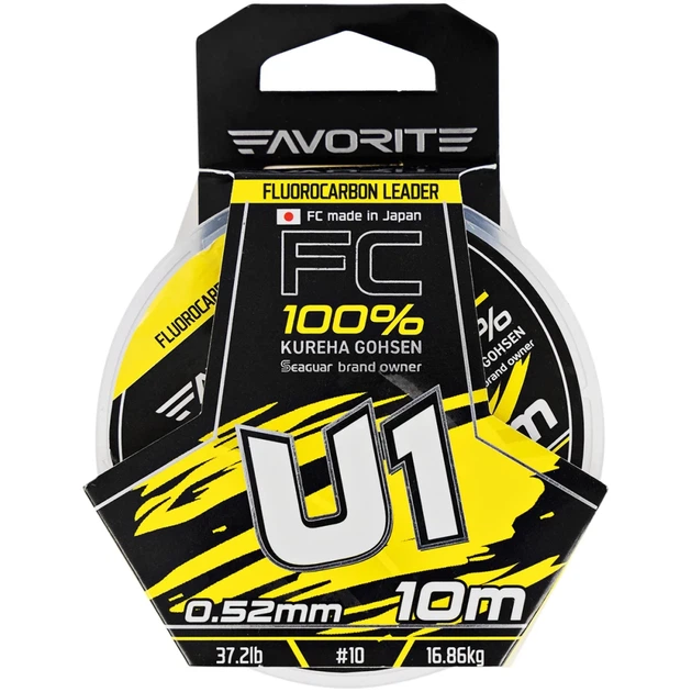 Флюорокарбон Favorite U1 FC 10m #10/0.52mm 37.2lb/16.86kg - изображение 2