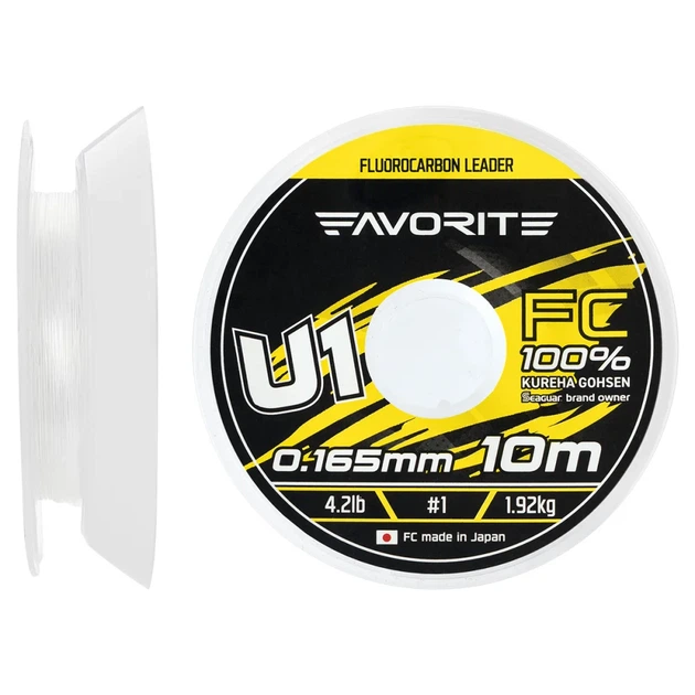 Флюорокарбон Favorite U1 FC 10m #1.0/0.165mm 4.2lb/1.92kg - Фото 1 Флюорокарбон Favorite U1 FC 10m #1.0/0.165mm 4.2lb/1.92kg - изображение 1