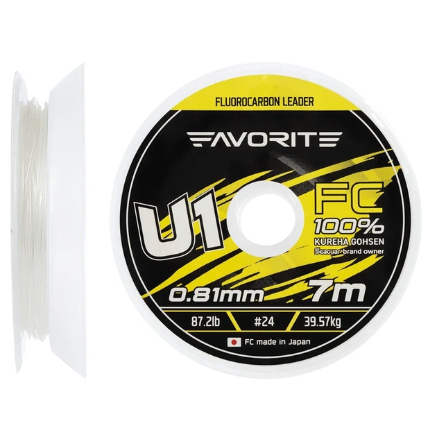 Флюорокарбон Favorite U1 FC 7m #24/0.81mm 87.2lb/39.57kg - Фото 1 Флюорокарбон Favorite U1 FC 7m #24/0.81mm 87.2lb/39.57kg - изображение 1