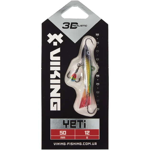 Балансир Viking Fishing Yeti Ice Jig 50mm 12.0g #2 Green Glam - изображение 2