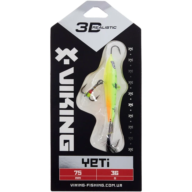 Балансир Viking Fishing Yeti Ice Jig 75mm 36.0g #5 Acid - изображение 2