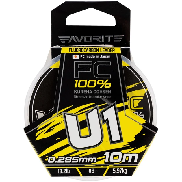 Флюорокарбон Favorite U1 FC 10m #3.0/0.285mm 13.2lb/5.97kg - изображение 2