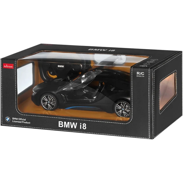 Машинка Rastar BMW i8 1:14 Черный - Фото 5 Машинка Rastar BMW i8 1:14 Черный - изображение 5