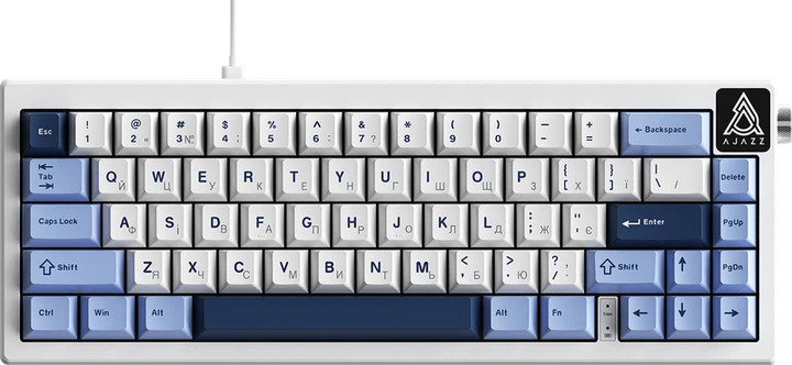 Дротова механічна клавіатура Ajazz AK650 Sea Salt switches Blue White Blue (AK650-SS-BWB) - Фото 1 Дротова механічна клавіатура Ajazz AK650 Sea Salt switches Blue White Blue (AK650-SS-BWB) - зображення 1