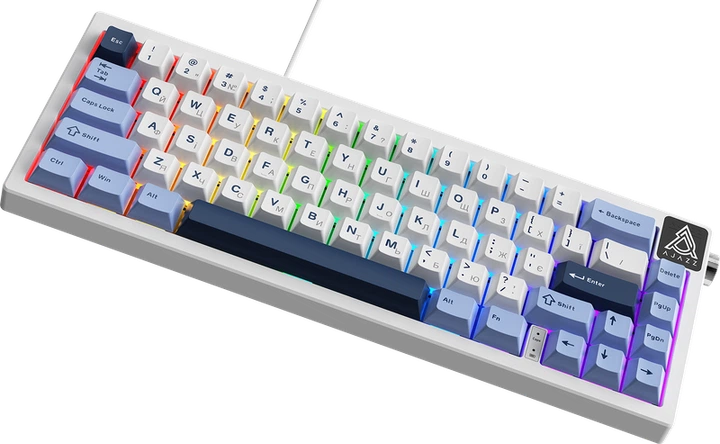 Дротова механічна клавіатура Ajazz AK650 Sea Salt switches Blue White Blue (AK650-SS-BWB) - Фото 3 Дротова механічна клавіатура Ajazz AK650 Sea Salt switches Blue White Blue (AK650-SS-BWB) - зображення 3