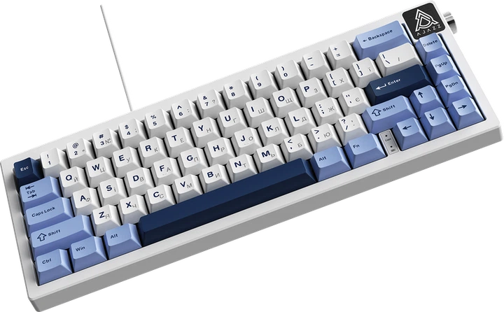 Дротова механічна клавіатура Ajazz AK650 Sea Salt switches Blue White Blue (AK650-SS-BWB) - Фото 5 Дротова механічна клавіатура Ajazz AK650 Sea Salt switches Blue White Blue (AK650-SS-BWB) - зображення 5