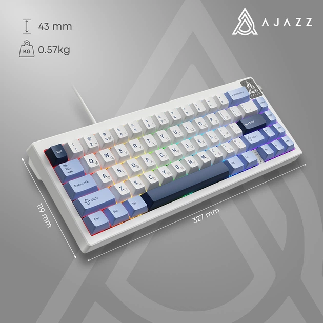 Дротова механічна клавіатура Ajazz AK650 Sea Salt switches Blue White Blue (AK650-SS-BWB) - Фото 15 Дротова механічна клавіатура Ajazz AK650 Sea Salt switches Blue White Blue (AK650-SS-BWB) - зображення 15