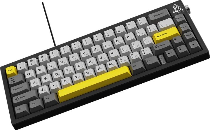 Дротова механічна клавіатура Ajazz AK650 Moon Yellow switches Gray White Yellow (AK650-MY-GWY) - Фото 5 Дротова механічна клавіатура Ajazz AK650 Moon Yellow switches Gray White Yellow (AK650-MY-GWY) - зображення 5