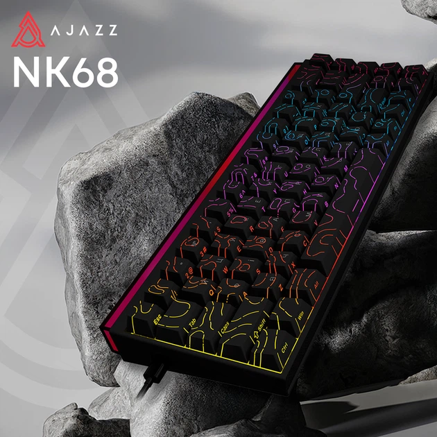 Дротова механічна клавіатура Ajazz NK68 Red switches Side Contour Black (NK68-R-S-B) - Фото 6 Дротова механічна клавіатура Ajazz NK68 Red switches Side Contour Black (NK68-R-S-B) - изображение 6