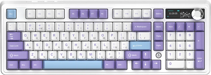 Бездротова механічна клавіатура Ajazz AK980 V2 Maillard Switch White (AK980-V2-M-PWB) - Фото 2 Бездротова механічна клавіатура Ajazz AK980 V2 Maillard Switch White (AK980-V2-M-PWB) - зображення 2