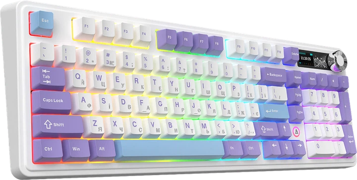 Бездротова механічна клавіатура Ajazz AK980 V2 Maillard Switch White (AK980-V2-M-PWB) - Фото 5 Бездротова механічна клавіатура Ajazz AK980 V2 Maillard Switch White (AK980-V2-M-PWB) - зображення 5